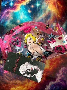 🔖 Marilyn Monroe Pink Clear Pop-Art Cosmetic Pouch